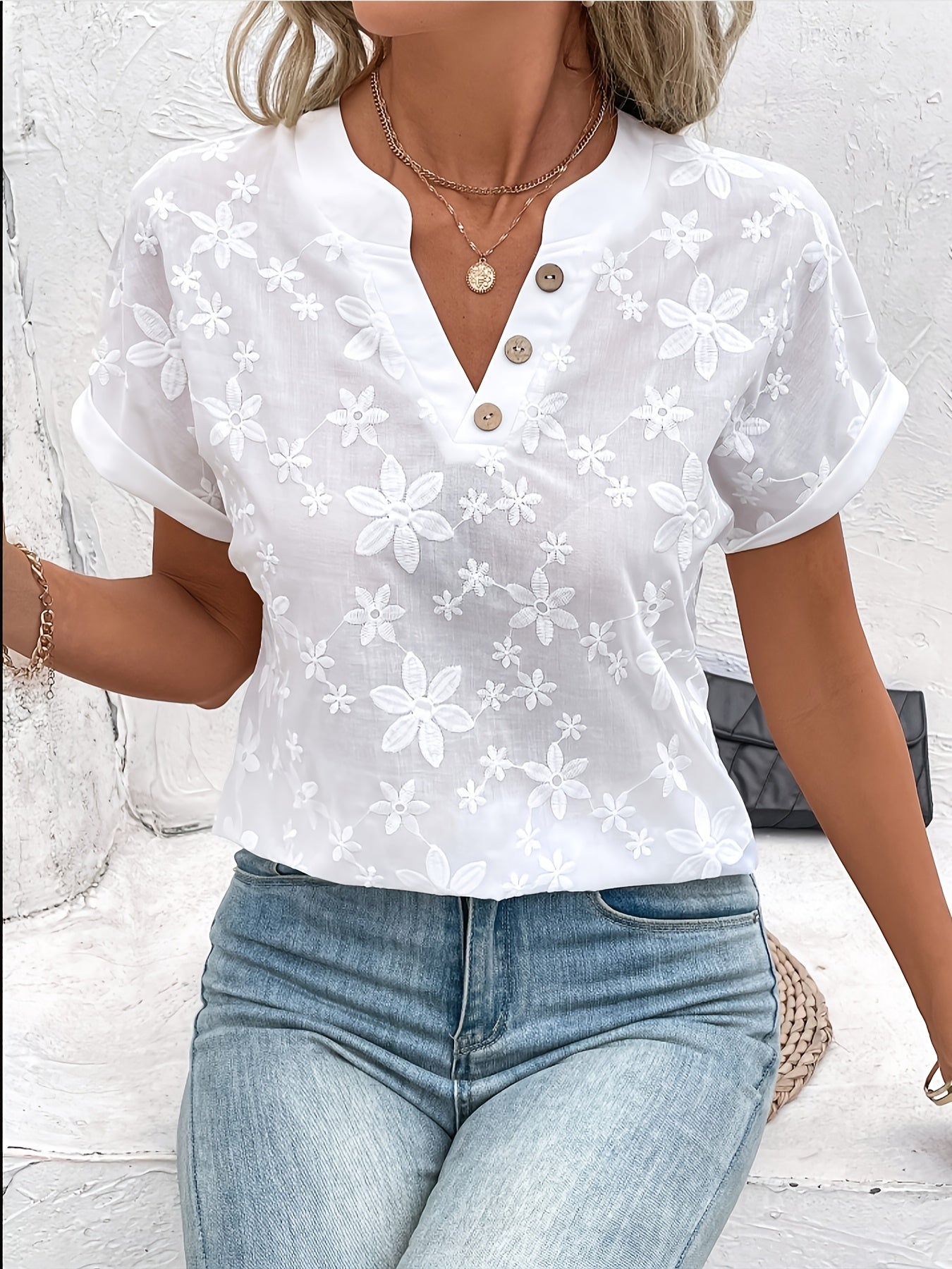 Luna™ - Lysende Hvid Bluse med Stil
