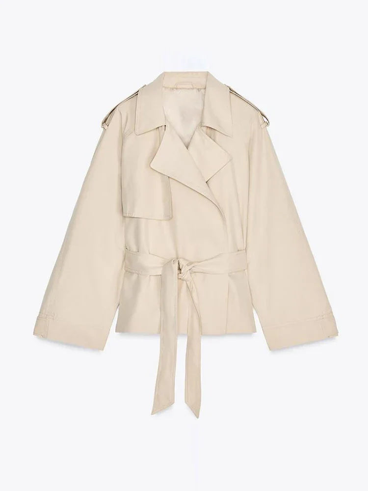 Melody™ | Kort Trenchcoat med Snøredetaljer