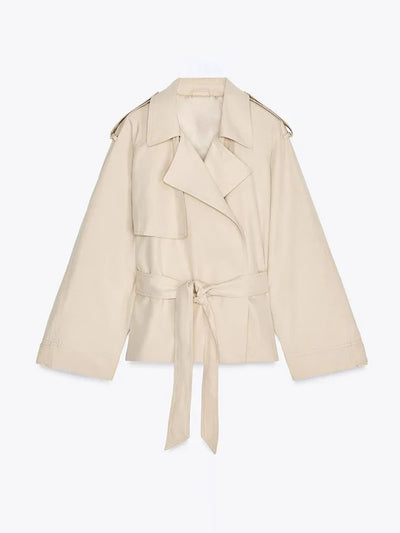 Melody™ | Kort Trenchcoat med Snøredetaljer